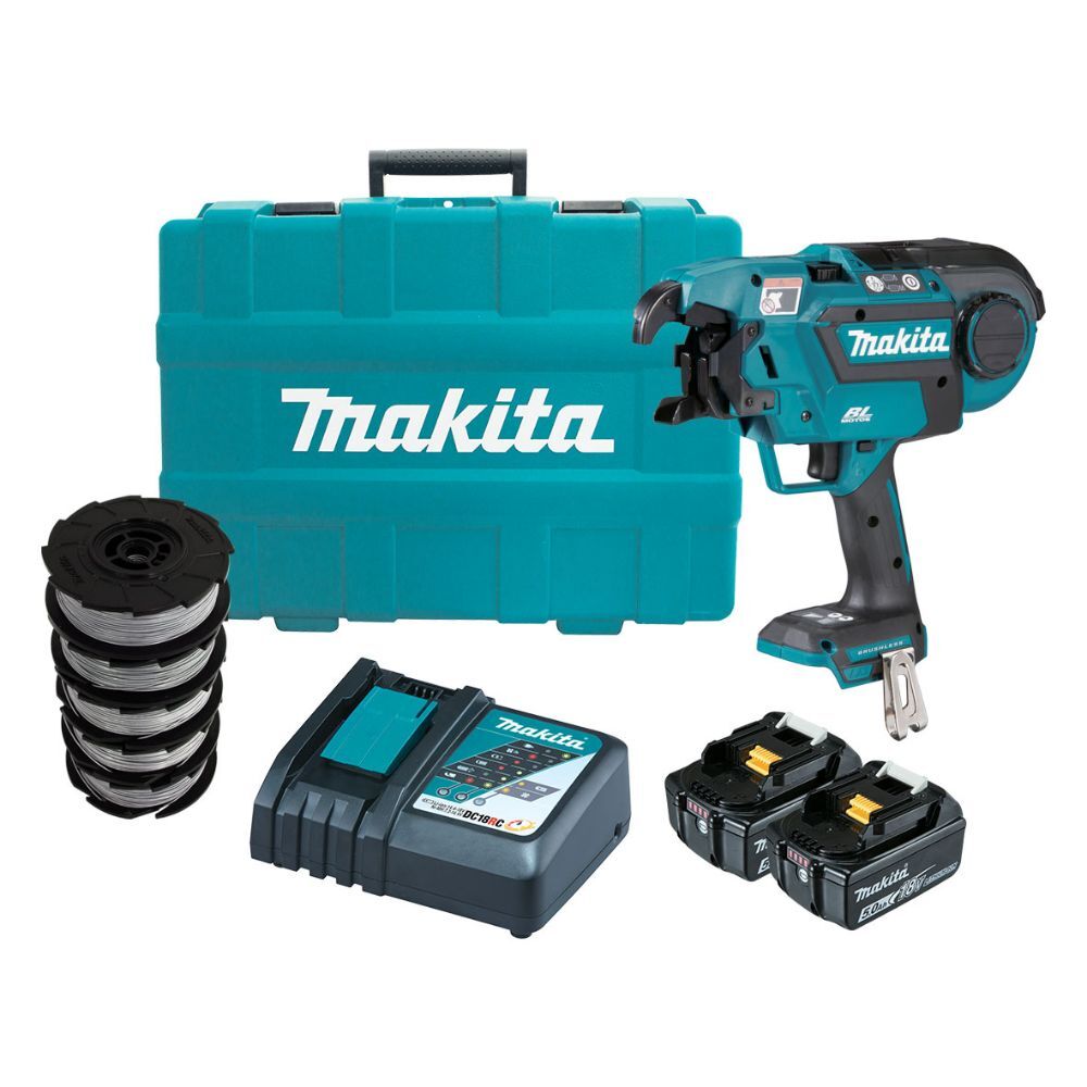 Makita 18V Brushless Large Diameter Rebar Tying Tool 2x5.0ah Set