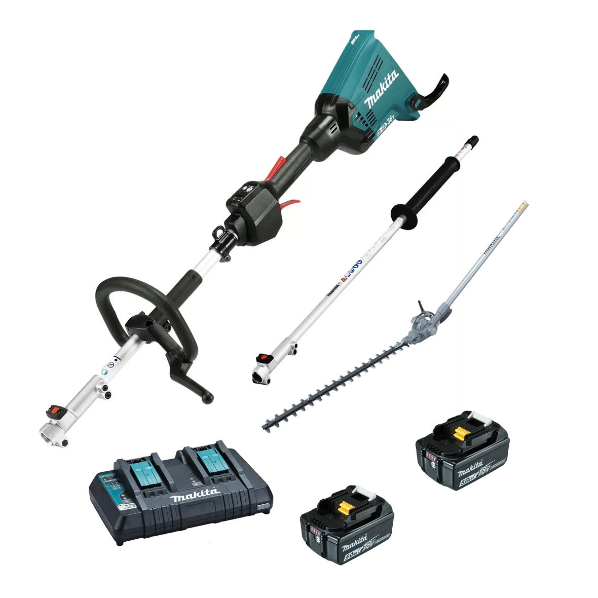 Makita 18Vx2 Brushless Multi-Function Power Head with Attachments 5.0Ah Kit DUX60PHPT2