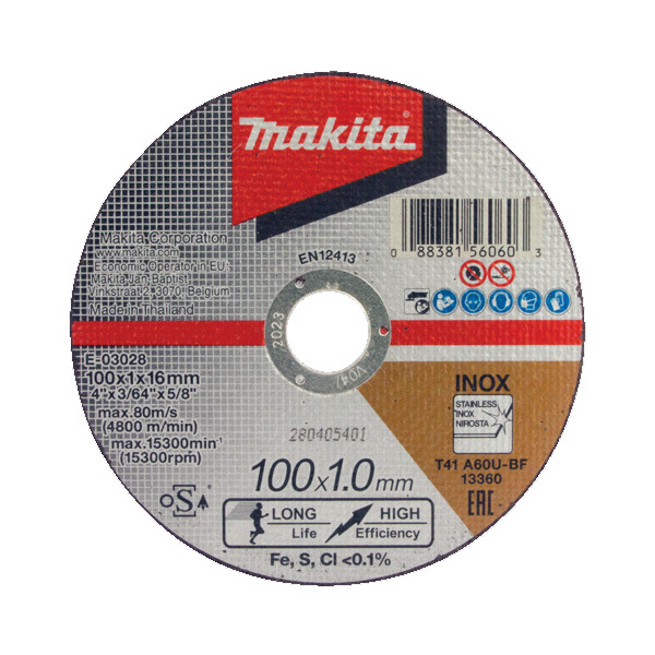 Makita Elite 100 x 1 x 16 Inox Cut Disc 25pk E-03028-25