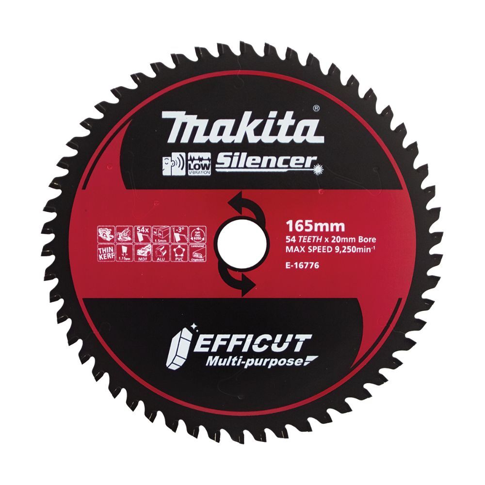 Makita 165 x 20 x 54T Efficut Multi Cut TCT Blade E-16776 tools.com