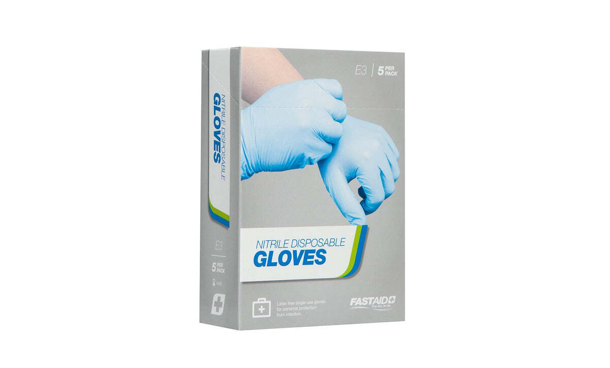E3 Nitrile Disposable Gloves Large Pairs 5pk