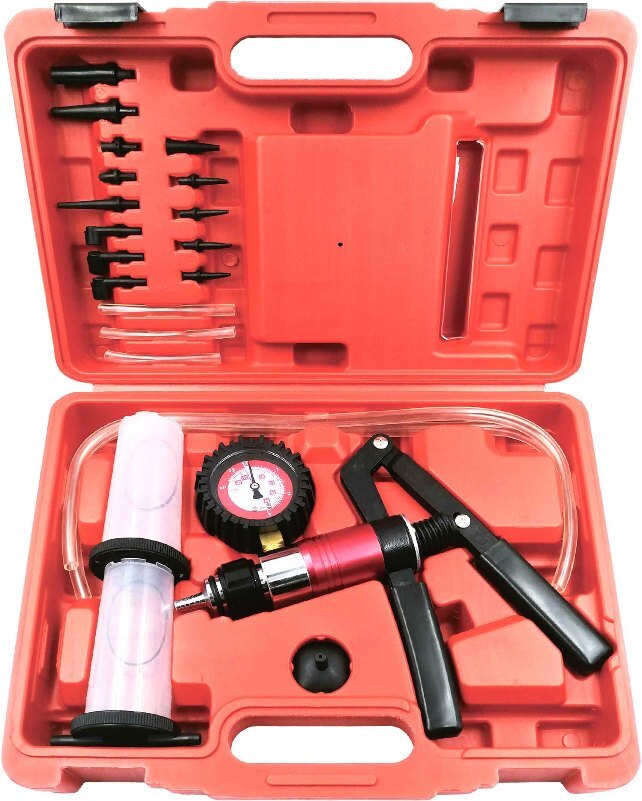 22Pc Hand Held Vacuum Pump & Brake Bleeder Kit