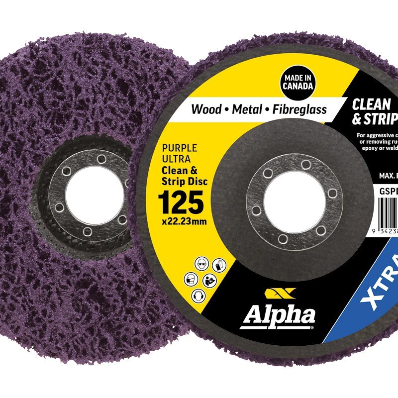 Alpha 125mm Purple ultra XTRA Clean & Strip Disc Bulk GSPD125PU | tools.com