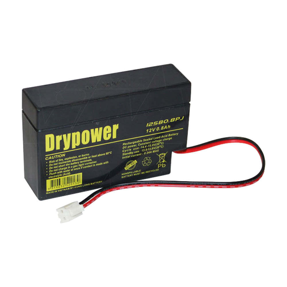 Drypower 12V 0.8Ah SLA Battery Wire J