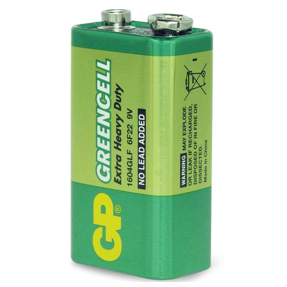 Greencell Extra Heavy Duty 9V (1pc), Heavy Duty Batteries, 9V Batteries