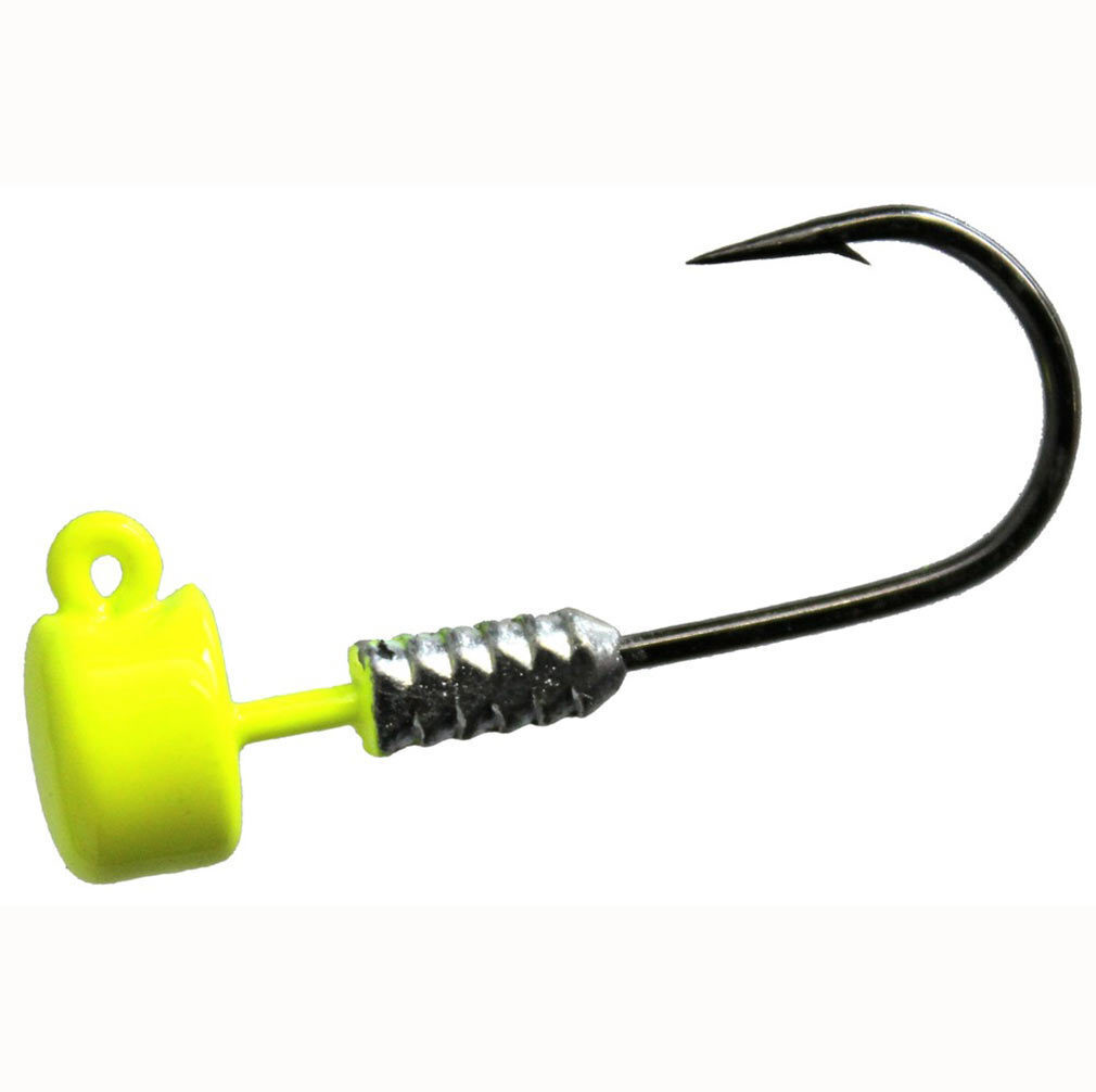 1/5oz/Size 1 Hook TT Lures Chartreuse Nedlockz Jighead - Mushroom Head Jig  Head