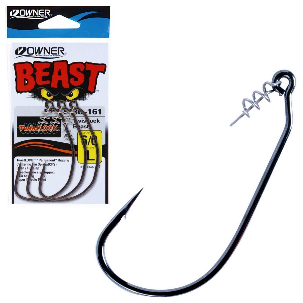 2 Pack of Size 12/0 Owner Beast 5130 Unweighted Hooks with