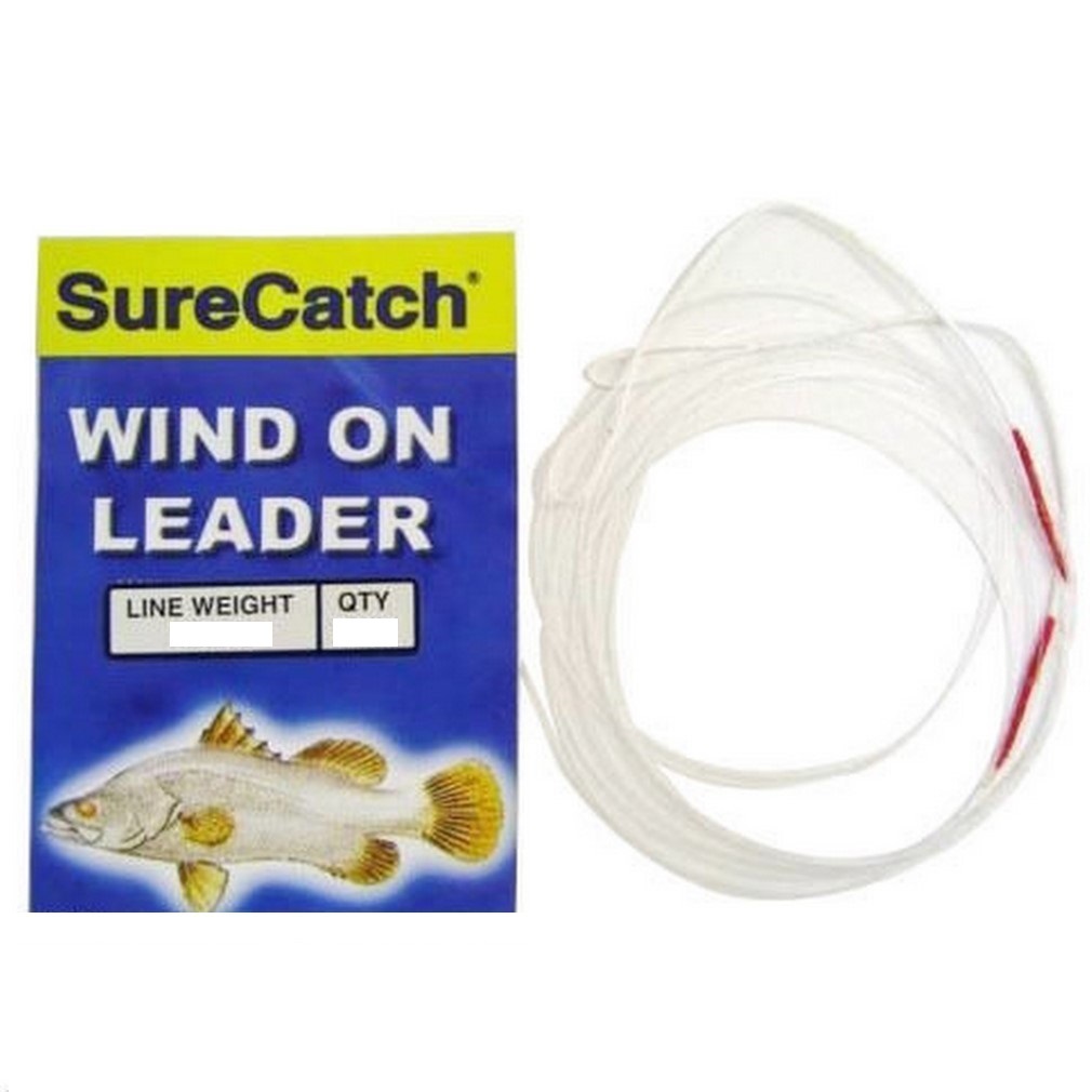 1 Packet of Surecatch Dacron Sleeved 1.5m Wind On Leader - Mono Fishing  Leader