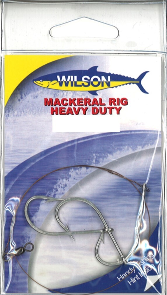 Wilson Heavy Duty Mackerel Fishing Rig 3x8/0 Hook-Setup-105lb Single Strand  Wire