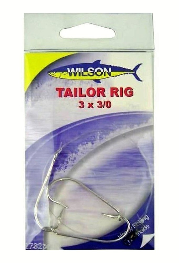 Wilson Tailor Fishing Rig 3x3/0 Hook-Setup - 40lb Clear Mono Leader