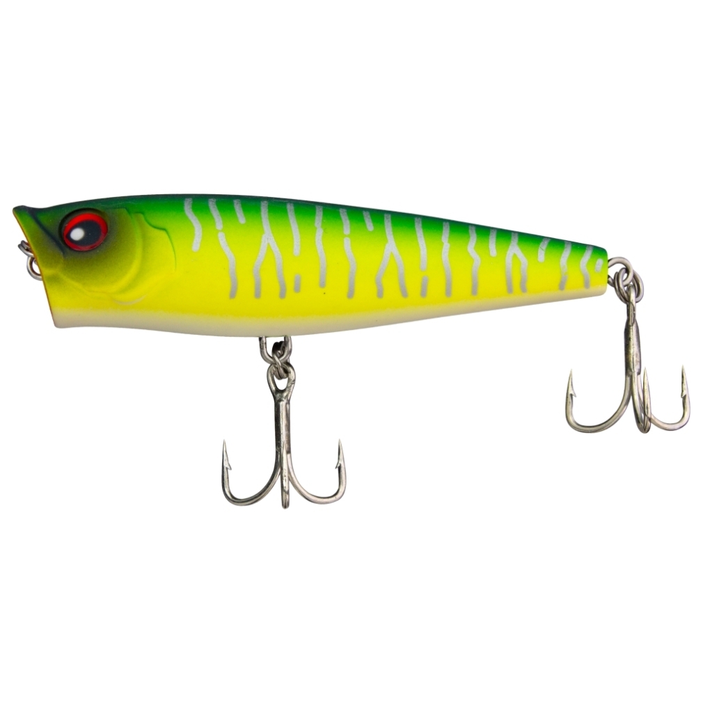 68mm FishArt Dynamite Fire Tiger Popping Fishing Lure - 7gm Topwater Popper  Lure