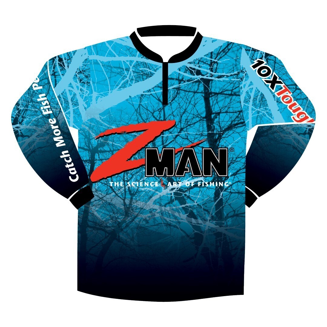 Zman Adult Long Sleeve Tournament Fishing Shirt with Front Zip [Size: 3XL]
