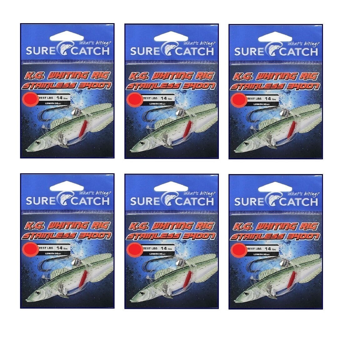 6 Pack of Surecatch King George Whiting Rigs with Stainless Steel