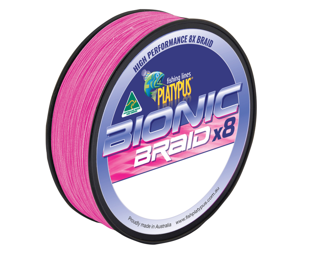 Platypus Braided Fishing Line Bionic Braid Pink 500yds 30lb