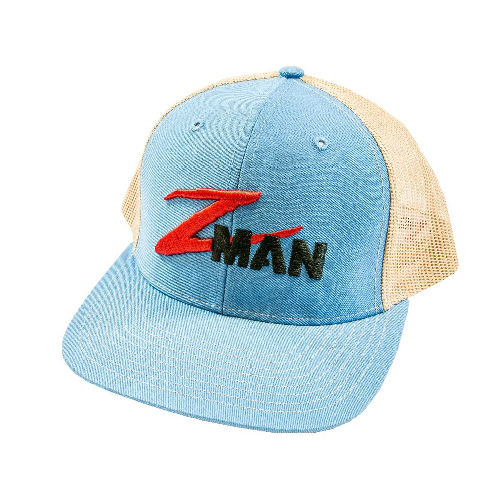 ZMan Lures Blue Khaki Structured TruckerZ Fishing Cap with