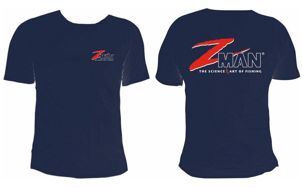 Navy Blue Zman Logo Tee Shirt - 100% Cotton Short Sleeve Fishing