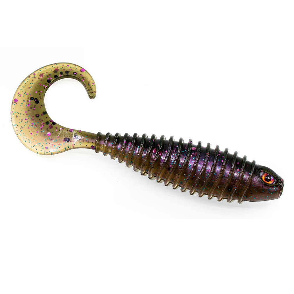 Chasebaits 3 inch Curly Tail Soft Plastic Fishing Lures - PLUM
