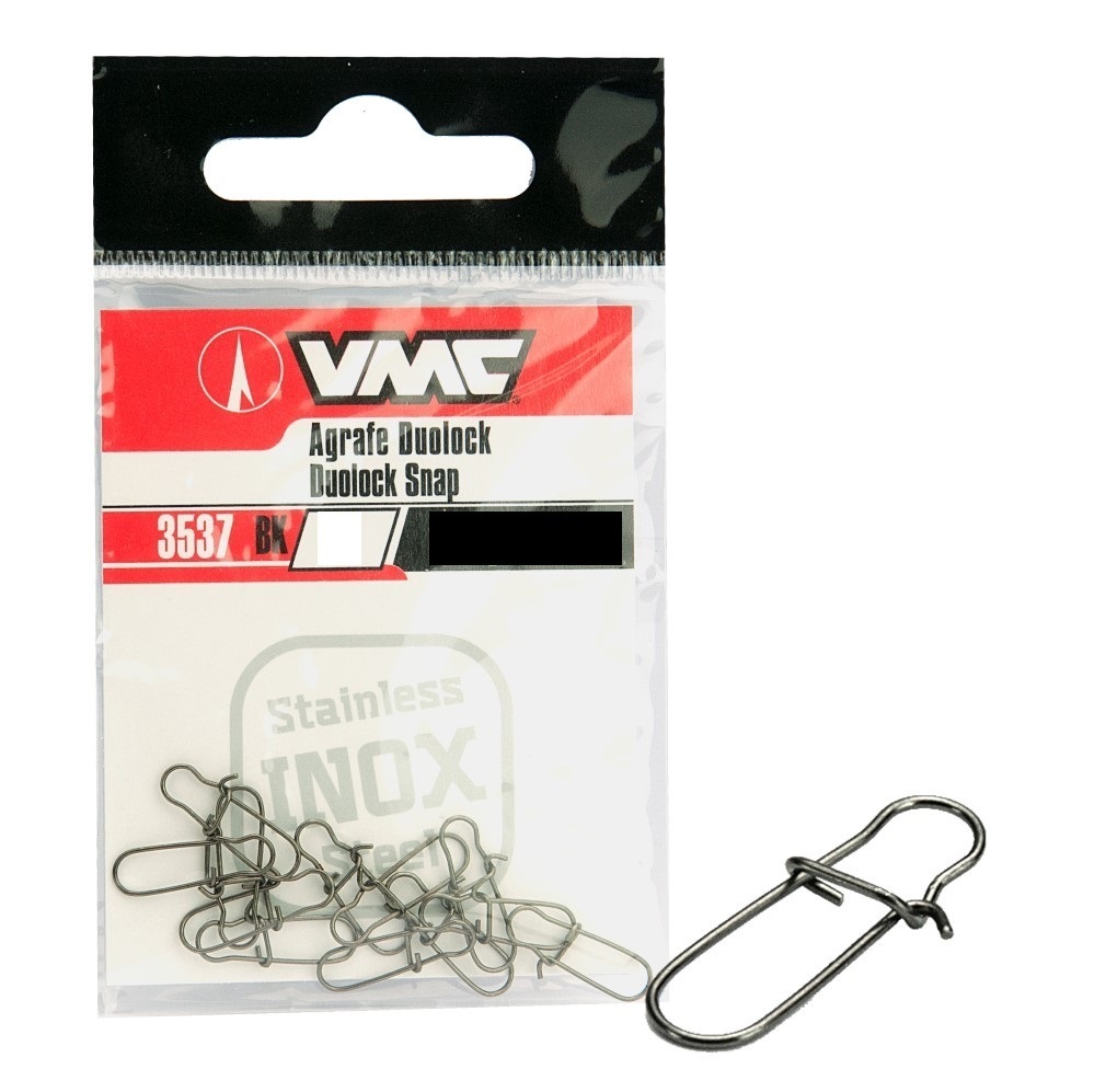 12 Pack of VMC 3537 Duolock Snaps - Stainless Steel with Black