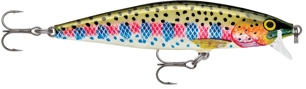 8cm Rapala Flat Rap Floating Shallow Diving Fishing Lure - Rainbow Trout