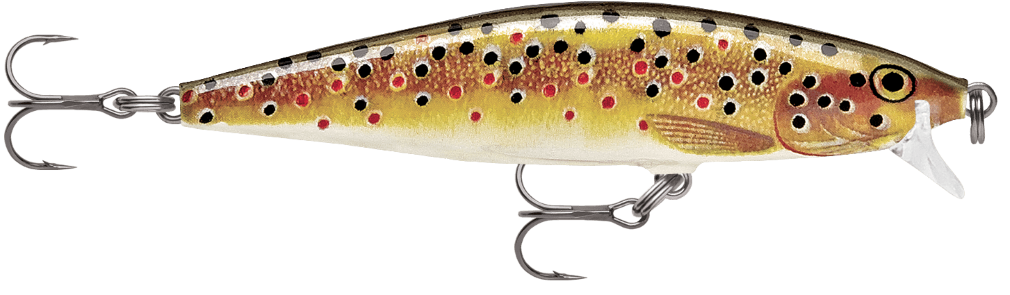 8cm Rapala Flat Rap Floating Shallow Diving Fishing Lure - Brown Trout