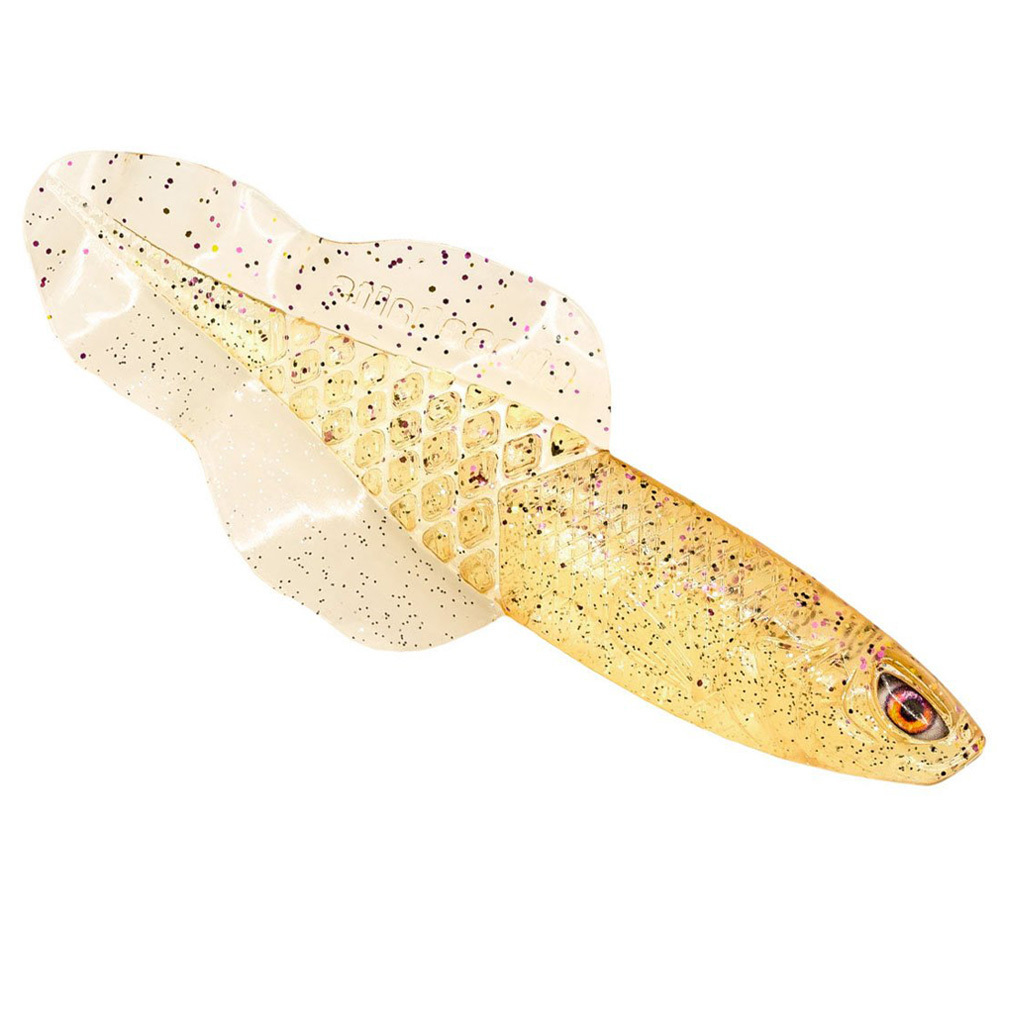Chasebaits 4.25 Inch 110mm Flacid Shad Baits Soft Plastic Fishing Lures -  Gold Shiner