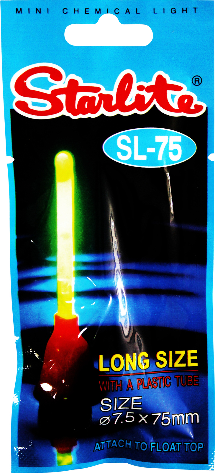 75mm Starlite Chemical Fishing Light with Tube - SL-75 Fluoro Glow