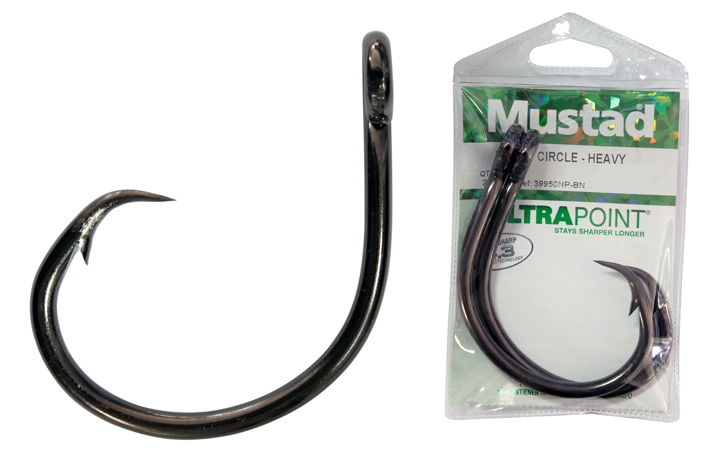 1 Packet of Mustad 39950NP-BN Demon Perfect Circle Chemically Sharp Fishing  Hooks