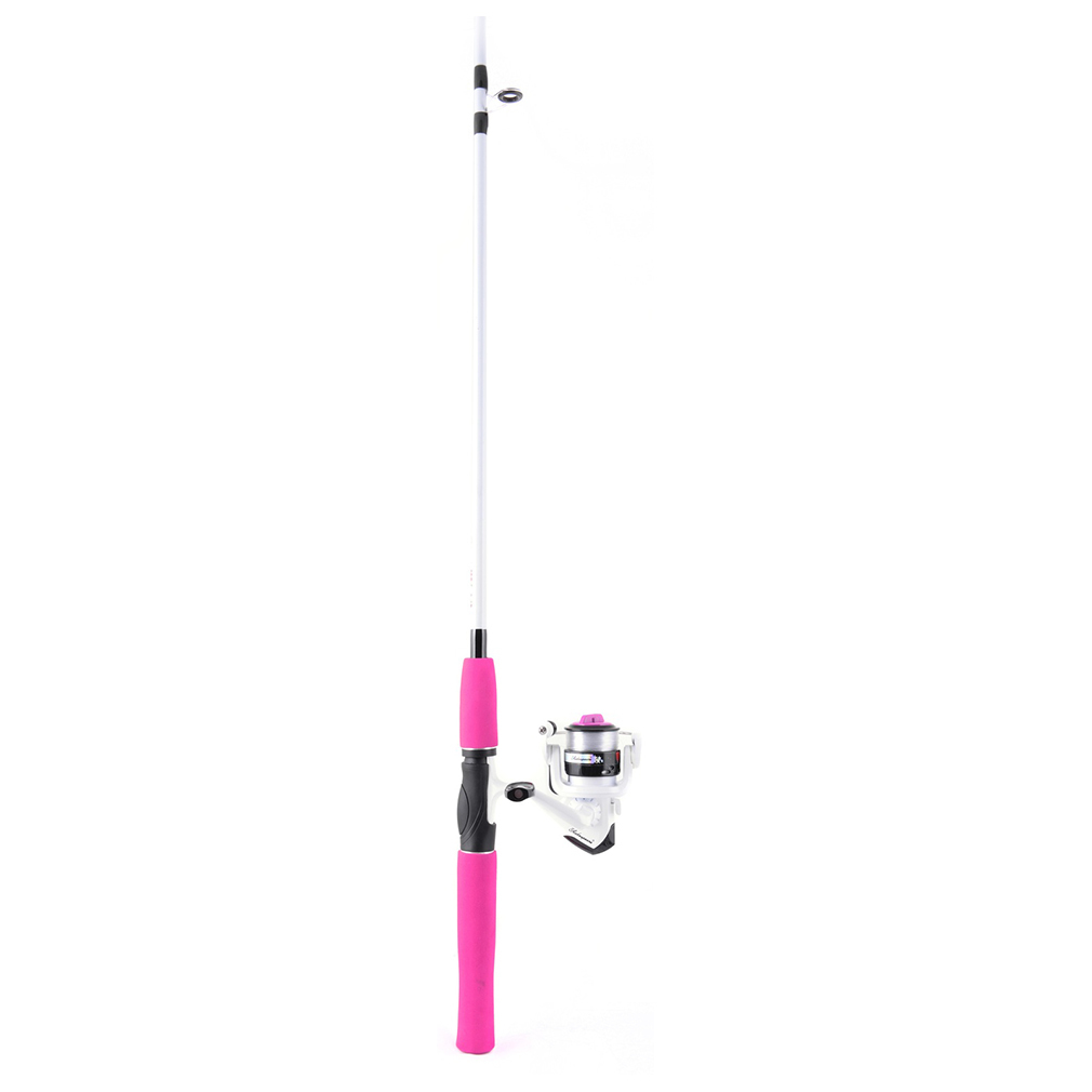 Pink Shakespeare 6 ft Hot Rod Kids Fishing Rod & Reel Combo With Design  Your Own Rod Stickers