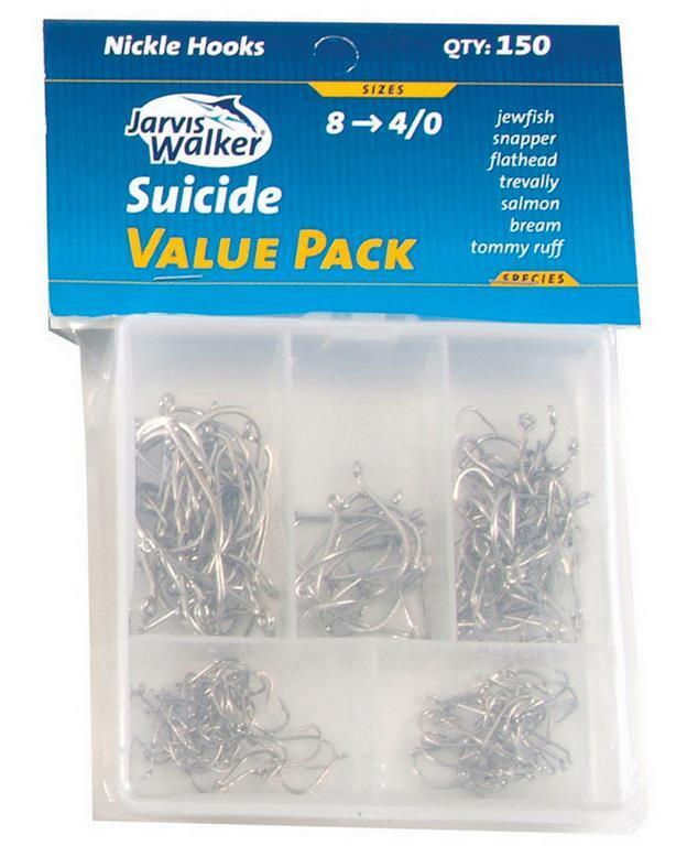 Jarvis Walker Assorted Suicide Hook Pack - 150 Pce Value Pack