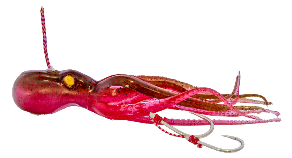4 Gold Eye Mustad Mini InkVader Assist 30g Octopus Soft Bait Fishing Lure  - Colour RD