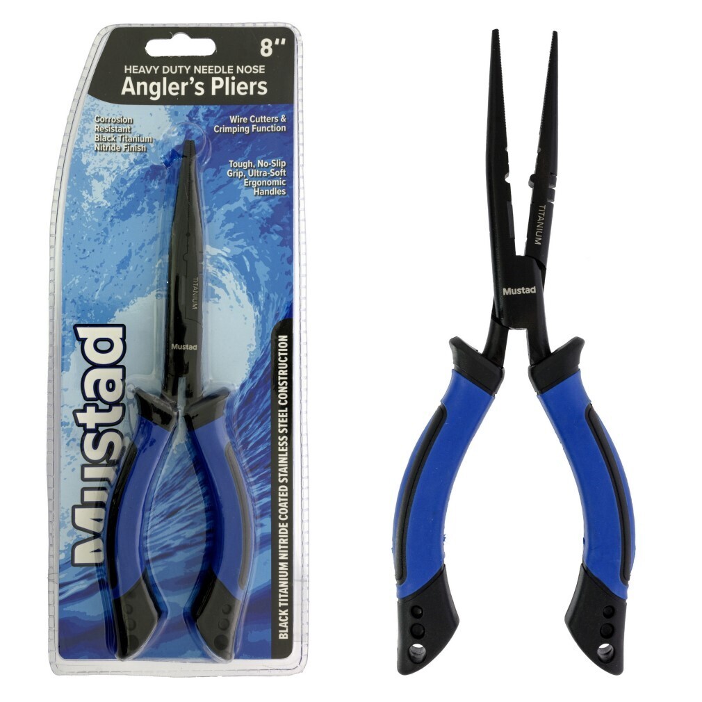 Mustad 8 Inch Heavy Duty Needle Nose Fishing Pliers