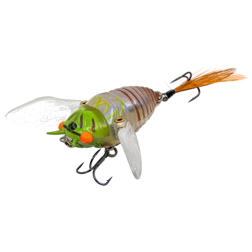 Chasebait Lures Ripple Cicada Hollow Crawling Wings Fishing Lure 43mm -  Green Blue Pearl