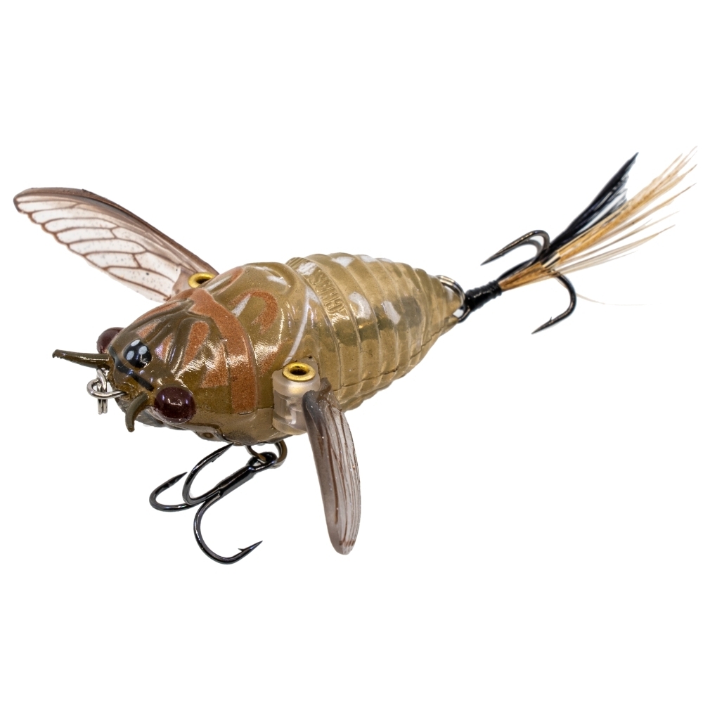 Chasebait Lures Ripple Cicada Hollow Crawling Wings Fishing Lure 43mm -  Brown Drummer