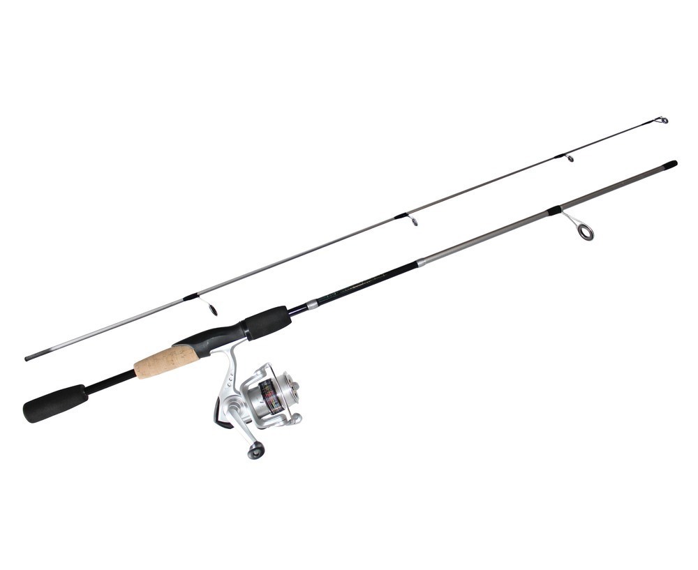 Black 6'6 Okuma Steeler XP 2 Piece Fishing Rod and Reel Combo