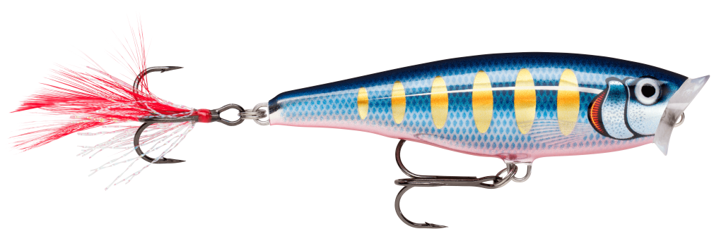 7cm Rapala Skitter Pop Topwater Popper Fishing Lure - Striped Hot Blue
