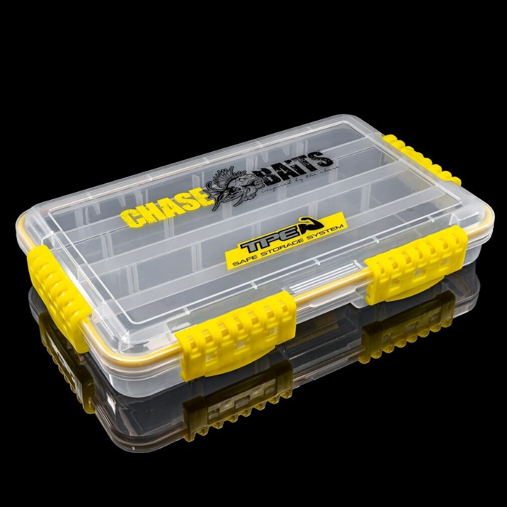 Chasebaits Large Waterproof Fishing Tackle Tray - TPE Safe Tackle Box