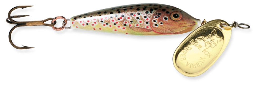 Size 2 Blue Fox Vibrax Minnow Spin 4gm Spinner Lure - Brown Trout