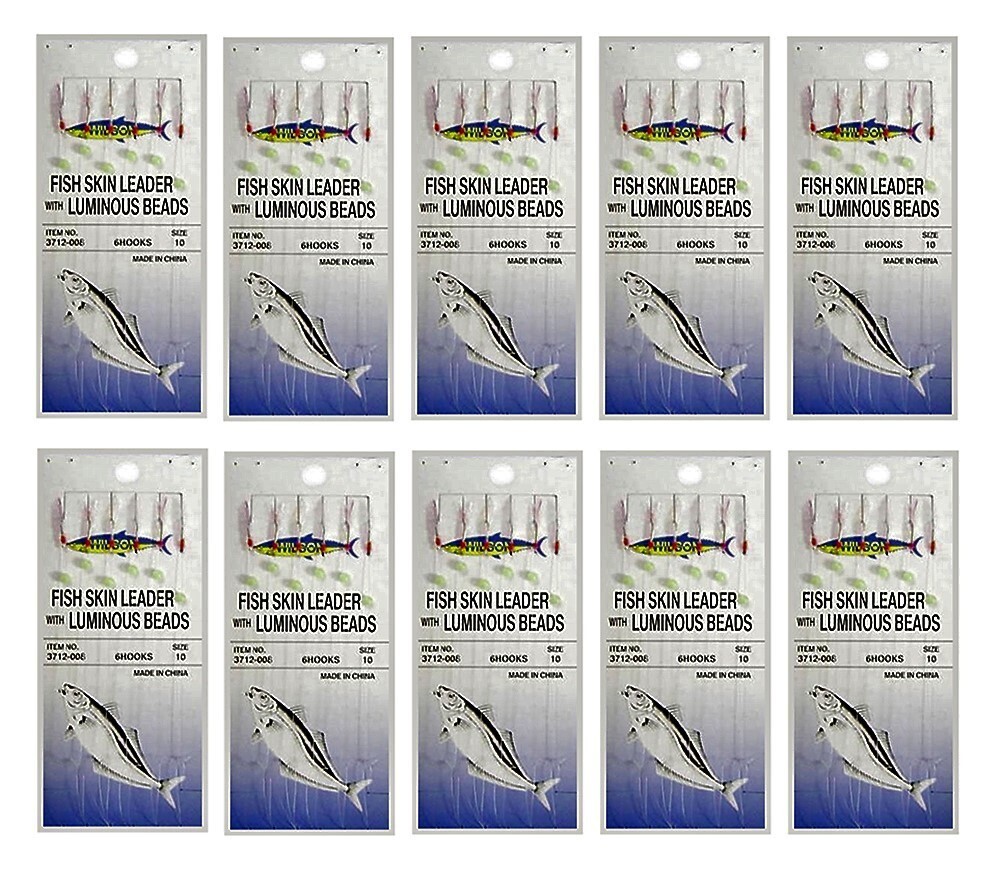 10 Packets Of Wilson Bait Jigs - Fish Skin Fishing Rigs