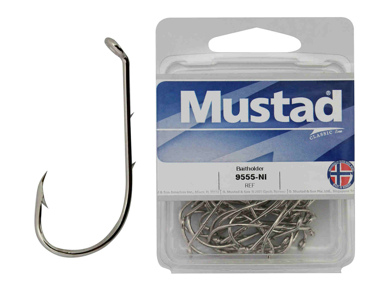 Mustad 9555b - Size 2 Qty 50 - Baitholder Extra Long Shank Hook