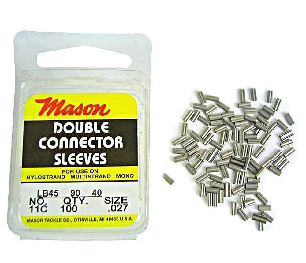 100 x Size 11 Mason Crimps - Crimping Connector Sleeves for Fishing Wire/ Line