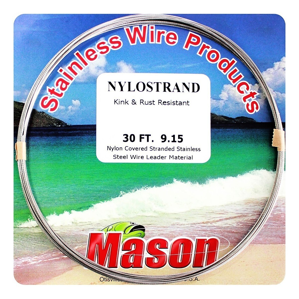 30ft Coil of 90lb Bright Nylostrand Stainless Steel Fishing Wire