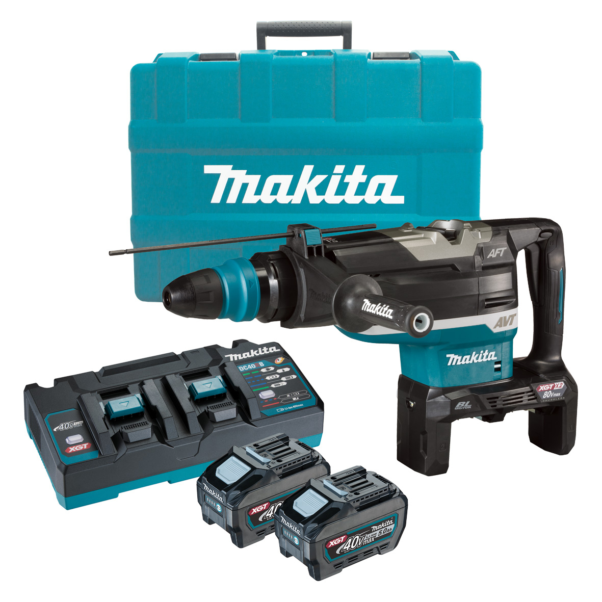 Makita 80V Max (40Vx2) 52mm SDS Max Brushless Rotary Hammer 5.0ah Set HR006GT201