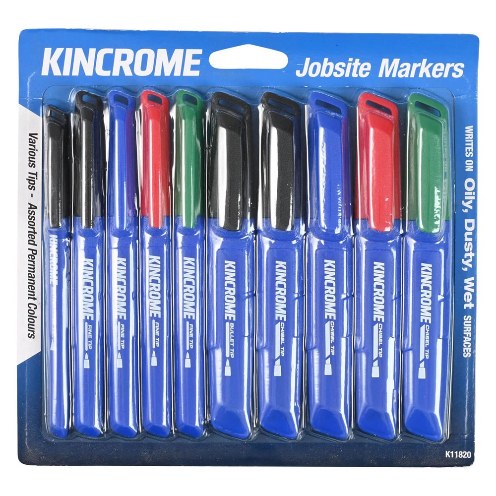 Kincrome Mixed Colours Marker Starter Pack - 10 Pack K11820