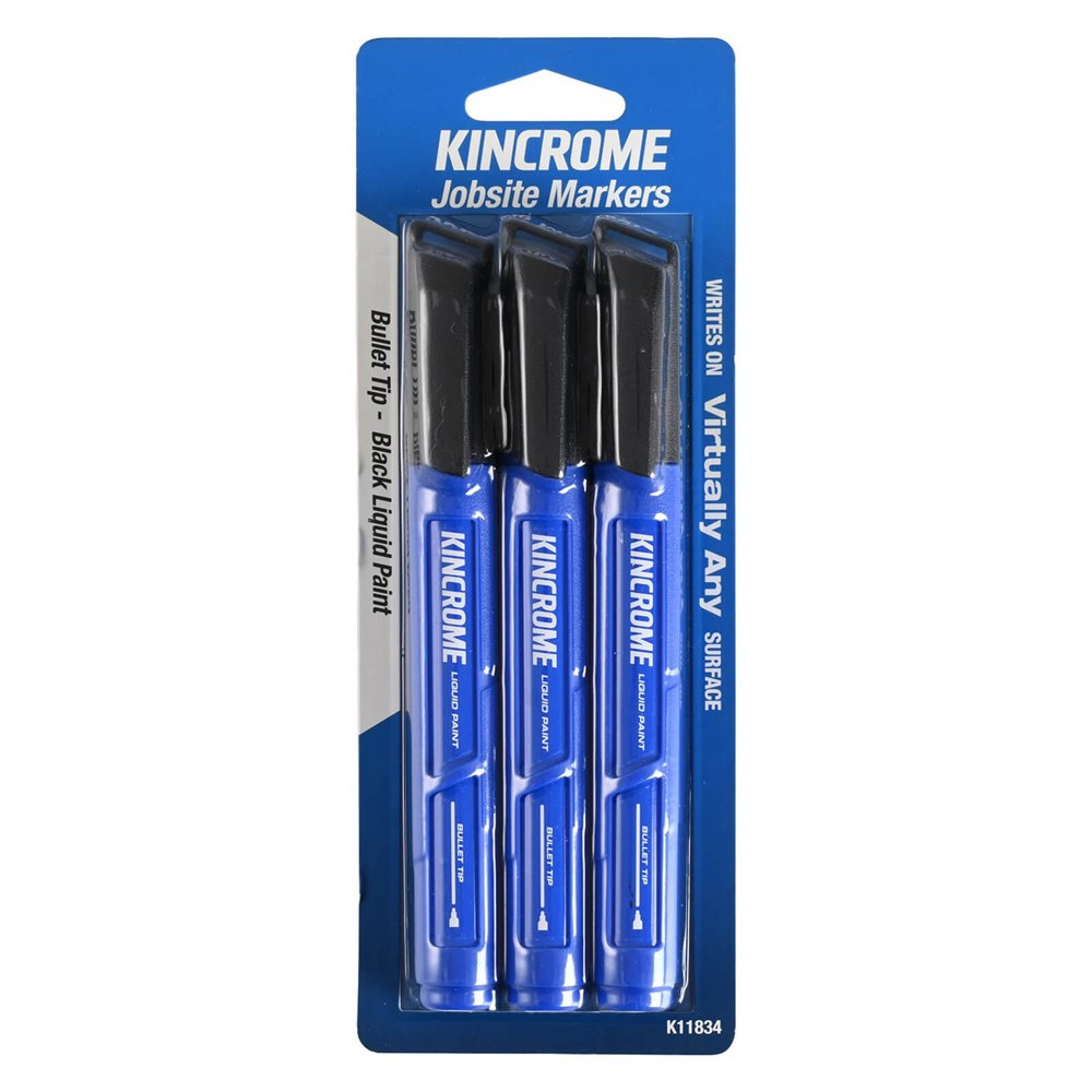 Kincrome Black Paint Marker - 3 Pack K11834