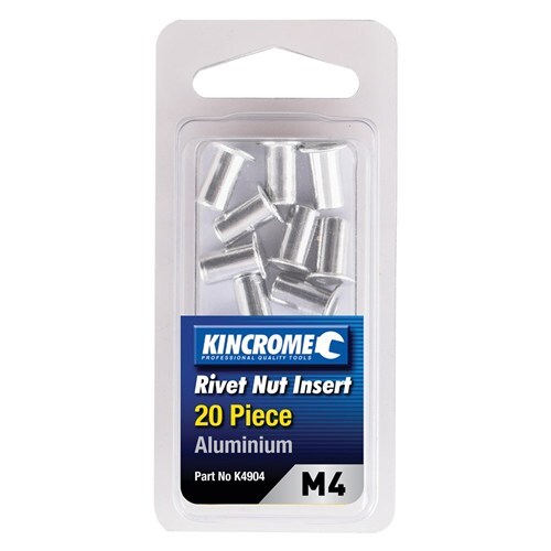 Kincrome Rivet Nut Insert Aluminium M4 20 Piece K4904