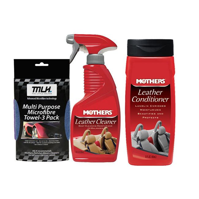 Mothers Automotive Leather Cleaning Kit Bundle