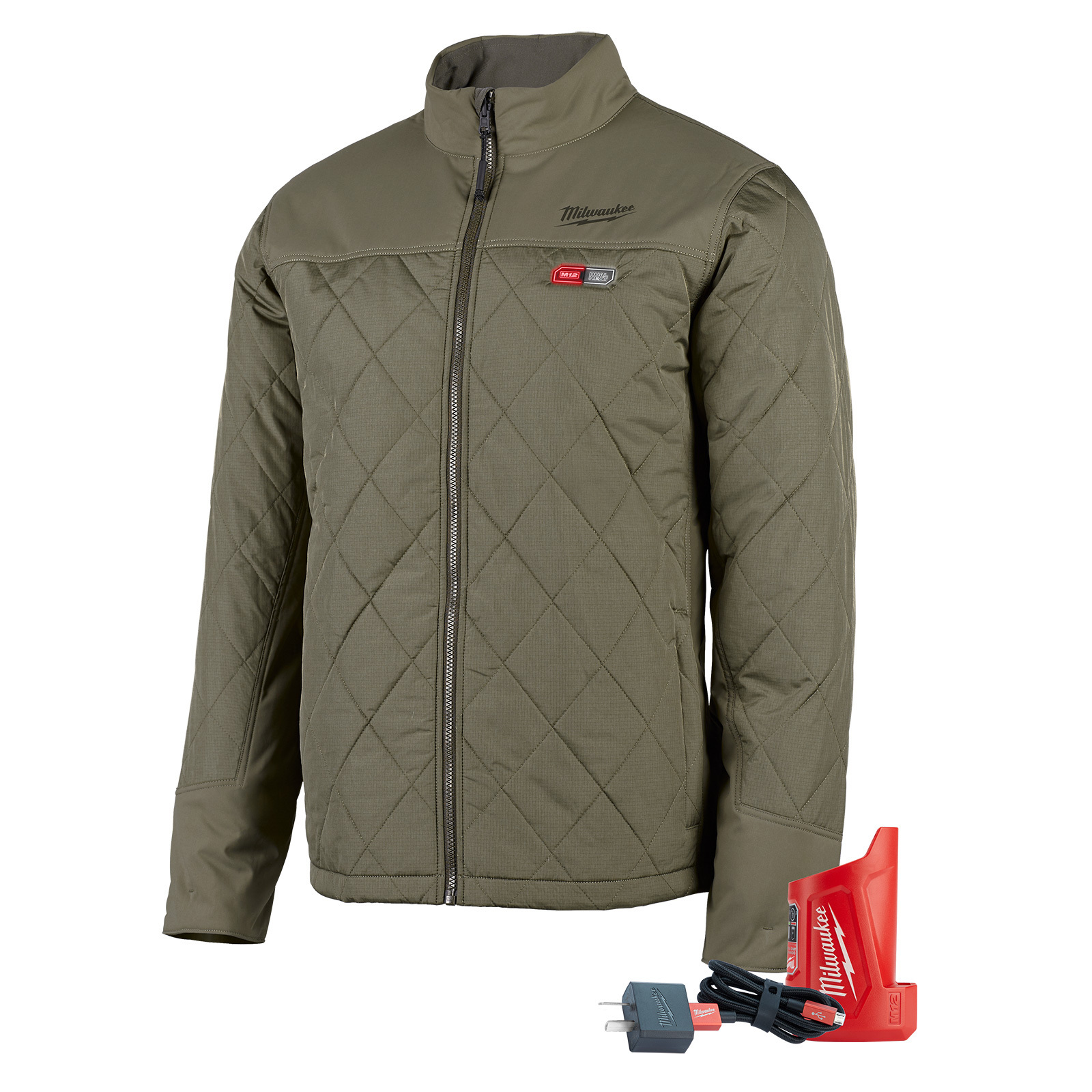 Milwaukee 12V Large AXIS Heated Jacket Olive Green (tool only) M12HJMOGX-0L  | tools.com