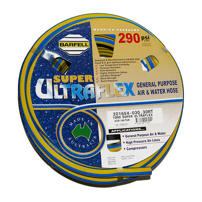 ITM Air Hose Super Ultraflex 10mm x 30m With Couplers NYL10X30C/W