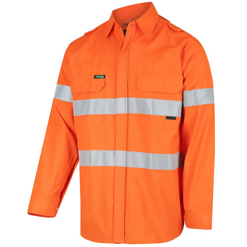 WORKIT Fire Resistant  FR Inherent 215gsm Vented Taped Shirt Orange S