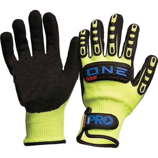 Arax ONE Nitrile Foam Cut Resistant Liner Rubber Back Gloves Size 7